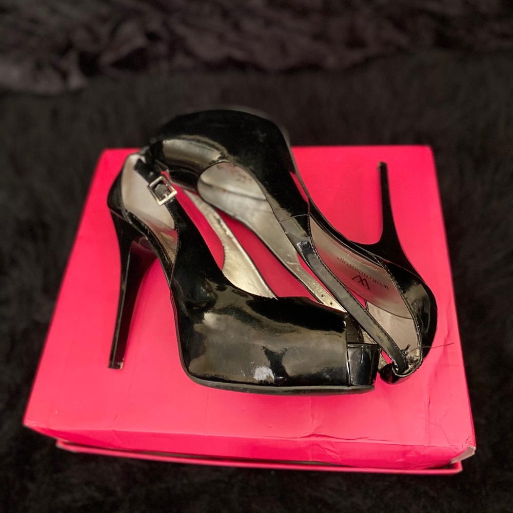 Black Peep Toe Heels by Worthington